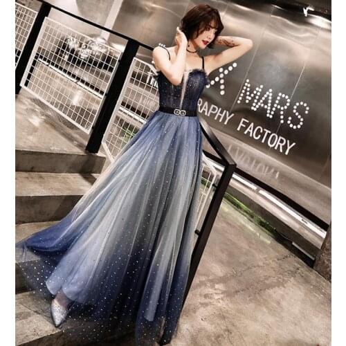 Sling sexy adult ritual evening dress actress star party annual meeting dress host party birthday banquet long evening dress
