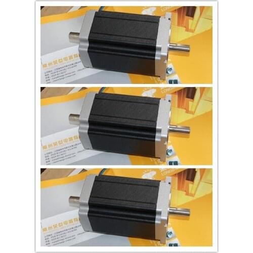3PCS Nema 34 stepper motor 1232 oz.in 5.6A 4wires DUAL SAHFT CNC longs motor