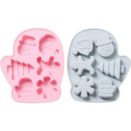 Christmas glove shape silicone cake mold DIY Christmas tree chocolate fudge pudding mold Christmas cake decoration tool