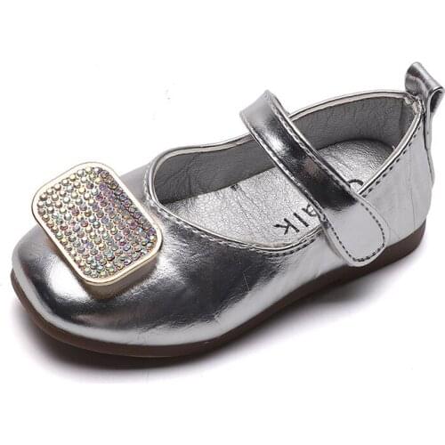 Skoex Children Casual Shoes Little Girls Fashion Sparkle Rhinestone Rincess Shoe Soft Sole Wear-resistant Kids Toddler Flat Shoe