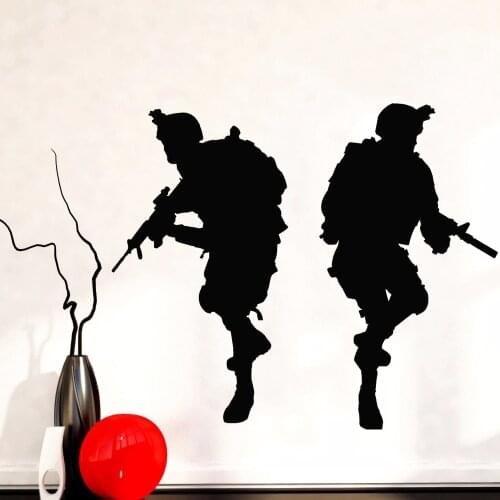 Soldiery Wall Decal Teen Room Home Decor Vinyl Nursery Interior Self-Adhesive Wall Stickers Gameing Room Funny Ornament Z057