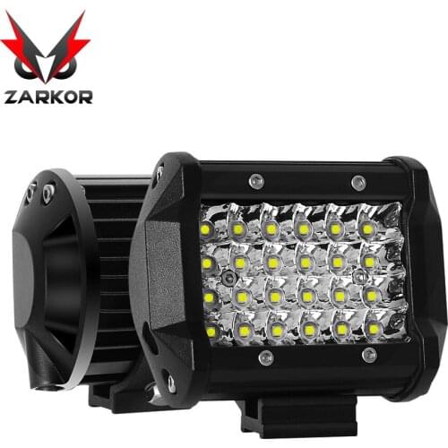 Zarkor 3.7inch led bar light for car light offroad 12V 24V 3030smd 6500K 12000lm 72W Waterproof work lamp