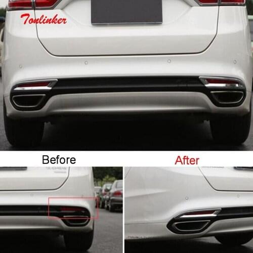 Tonlinker Exterior Rear Fog Light Decoration Cover Stickers for Ford MENDEO 2013-16 Car styling 2 PCS ABS Chrome Cover stickers