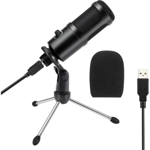 USB Microphone, Condenser USB Mic with Tripod Stand for Gaming, Podcast, Skype Chatting, YouTube, Voice Overs, Streaming