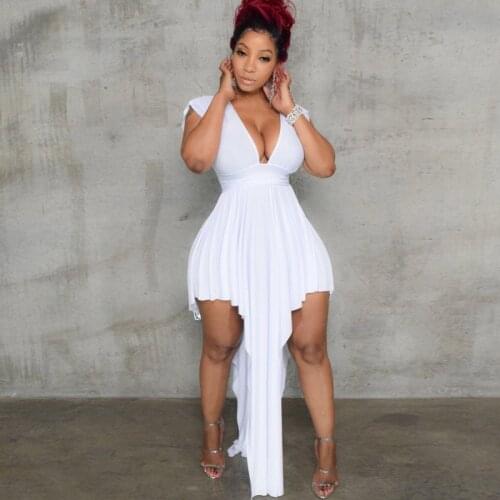 Wholesale Hot Sale Deep V-neck Women Bodycon Dress Casual Low-cut Backless Asymmetric Sexy Dresses Nightclub Party Long Dress