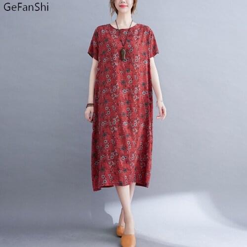 Floral Print Bohemian Beach Dress 2021 Summer Women Dress Loose Casual Short Sleeve O-Neck Fashion Elegant Lady Dresses Vestido