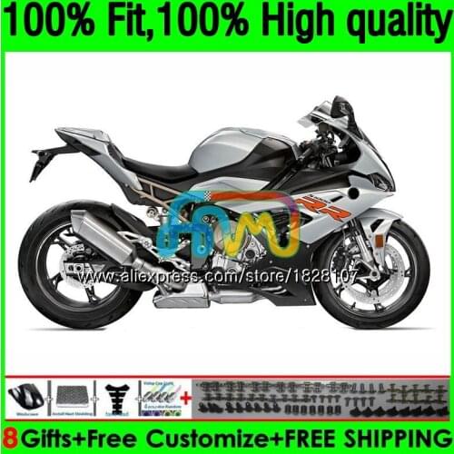 100%Fit Injection For NEW S1000 Gloss silver RR S1000RR 19 20 21 153BS.7 S1000-RR S 1000 RR S 1000RR 2019 2020 2021 OEM Fairing