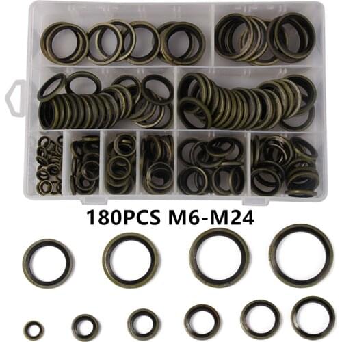 180PCS M6-M24 Mechanical Modification Washers Sealing High Pressure Gasket High Temperature Pipeline Valve O-ring Gasket Kit