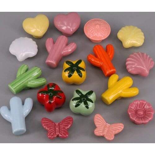 1x New Candy color Ceramic Cabinet Cupboard Drawer Knob Pull Handle Wardrobe Drawer Door knobs