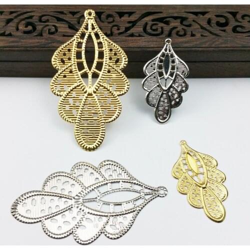 20pcs Filigree flower Wraps Metal Charms For Embellishment Scrapbook DIY Jewelry Metal Craft Wraps cosplay Accessories