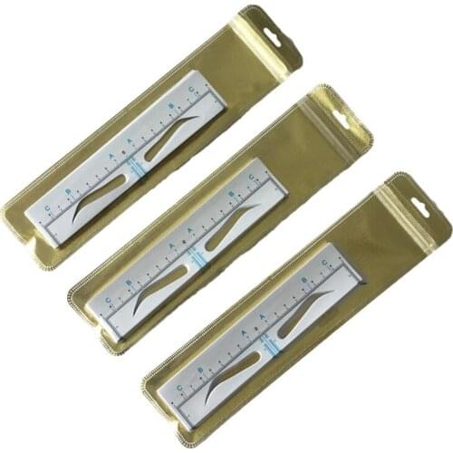 25pcs Disposable Microblading Eyebrow Stencil Eyebrow Ruler Sticker Measure Shaping Tools Permanent Makeup Accessory PMU Supply