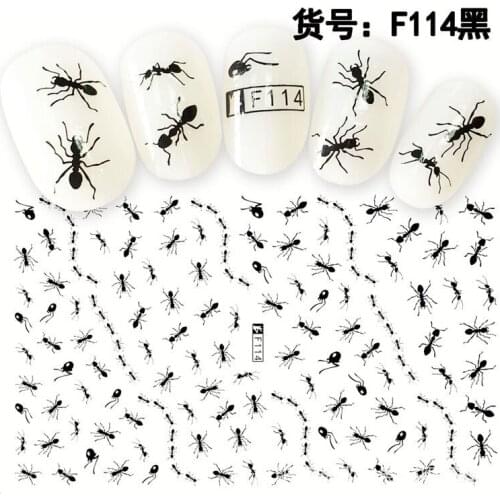 3D Nail Sticker Ant Slider Nails Art Decoration Wraps Decals Cute Design Adhesive Manicure Tips Stickers Pegatina