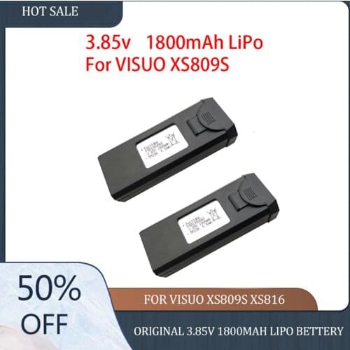 2PCS Original 3.85V 1800mAh Lipo Bettery for VISUO XS809s XS816 RC Quadcopter Drone Battery Spare Parts Accessories Promotion
