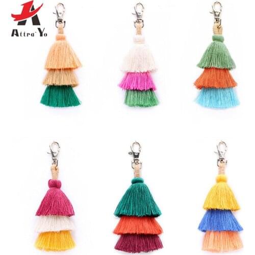 Attra-Yo 2019 New Arrival Top DIY Women Bohemian Bag Tassel Accessories Folk-custom Pompom Pendant National Style Bag Ornament