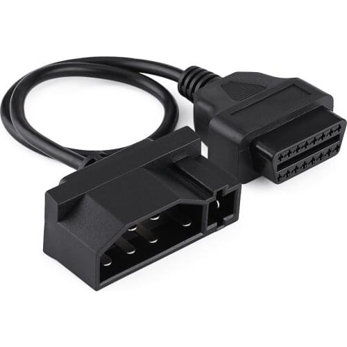 Black 40cm/15.7" 7 Pin to 16 Pin OBD2 OBDII Adapter Connector Diagnostic Cable Fit for Ford with a 7 pin female interface