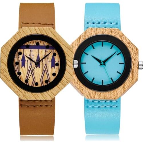 Wood Watch Men Women Couple Unisex Imitation Bamboo Wooden Clock Quartz Watches Wristwatch Quartz Clock Sports Reloj Gift Box