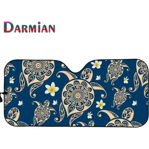 Hawaiian Sea Turtles Polynesian Tribal Car Universal UV Protect Foldable Auto Windshield Sun Shade Durable Sun Shade for Car
