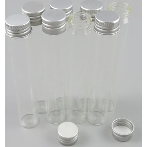 Hot sale!!! 24pcs 30ml Empty Clear Glass Tube Bottle Vial With Aluminum Screw Cap 1 oz Transparent E liquid Container