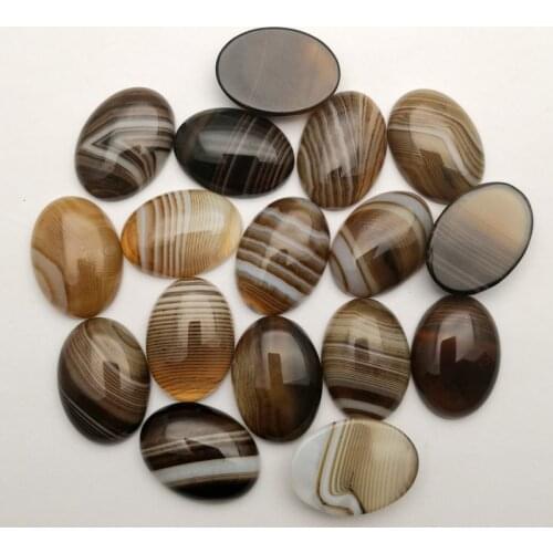 Brown Striped Onyx natural stone bead for jewelry making 25X18MM cab cabochon fashion Ring accessories 20Pcs/lot Free shipping