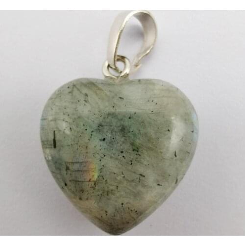 Labradorite Stone Heart Pendant Lucky Jewelry For Woman Gift S3022