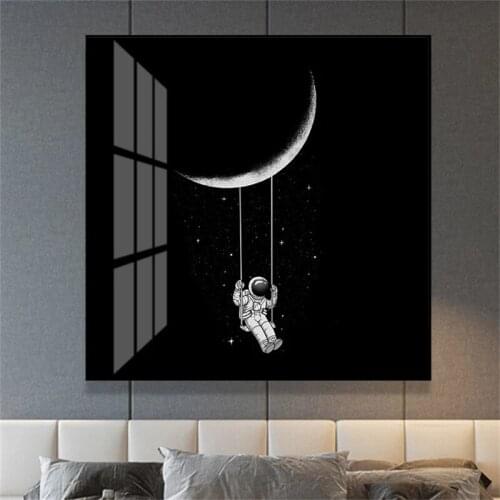 Astronaut Embraces The Planet Canvas Painting Planet Posters and Prints Wall Art Pictures for Living Room Home Decor Cuadros
