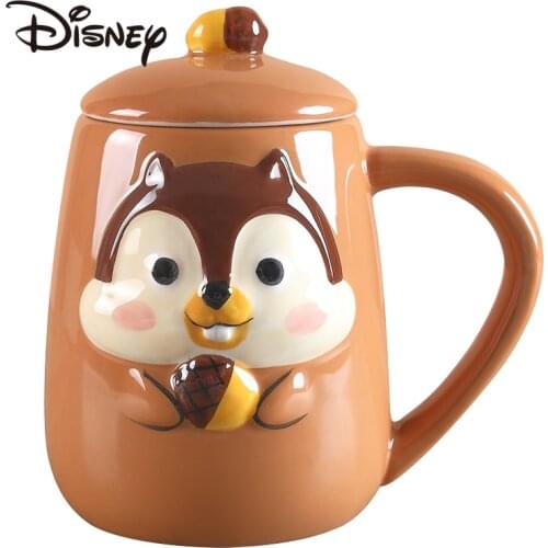 450ml Disney cartoon mug Chichi titi hand-painted ceramic creative personality squirrel cute milk cup coffee cup