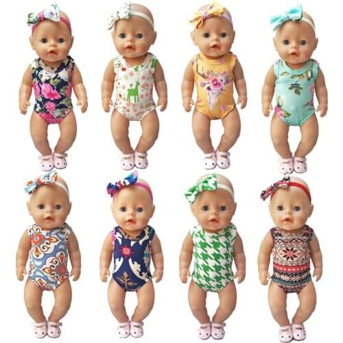 Doll Clothes 43cm Bebe Doll Summer Bikini for 18 Inch Girl Doll Swimming Clothing Toys Wears