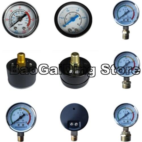 1/8" 1/4" 3/8" 1/2" 3/4" Air Compressor Pressure Gauge, Axial / Radial Barometer, Air Pump Accessories 40mm 50mm 60mm