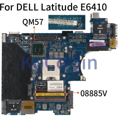 KoCoQin laptop Motherboard For DELL Latitude E6410 Mainboard CN-08885V 08885V LA-5471P QM57