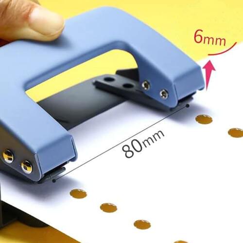 Multifunctional Office Desk Meidum Metal 2-Hole punch 6mm hole punch A3/A4/A5/B4/B5 Paper Double hole Keypunch Hole size 6mm So