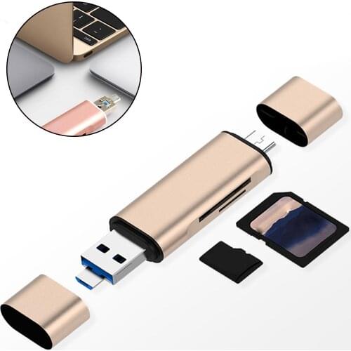 Multifunctional Type-C/Micro USB/USB SD TF Card Reader for Mobile Phone Laptop Wholesale