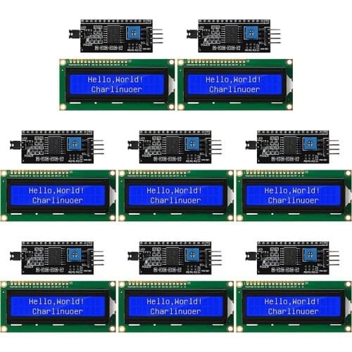 16 Pieces 5V 2004 1602 LCD Module Display Blue Backlight And IIC I2C Serial Interface Adapter For Arduino R3 MEGA2560