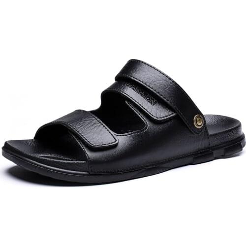 Mens Sandals Fashion Beach Summer Slippers Dual-use One-word Tow Wear Vietnamese Vietnamese Shoes