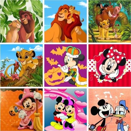 DIY Diamond Painting Disney TThe Lion King Scar and zira Cartoon Cross Stitch Kits Embroidery Full Square Drill Mosaic HomeDecor