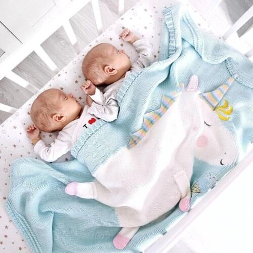 Newborn Blanket Brand New Toddler Infant Newborn Baby Blanket Pram Cot Bed Moses Basket Crib Knit Blanket Cartoon Sleeping Bag