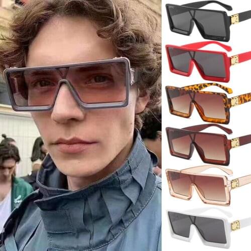 Newly Fashion Flat Top Square Sunglasses Personalized Large Frame Polarized Sunglasses for Women and Men