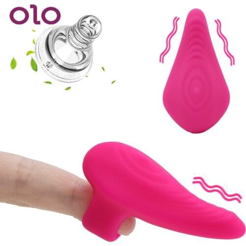 OLO Silicone Finger Vibrator Vagina Clitoris Stimulator Vibrator Sex Toys for Couple Female Masturbator Adults Toys