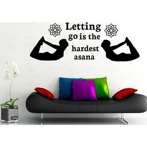 Letting Go Is The Hardest Asana Yoga Wall Stickers Living Room Vinyl Removable Gumnast Silhouette Home Decor