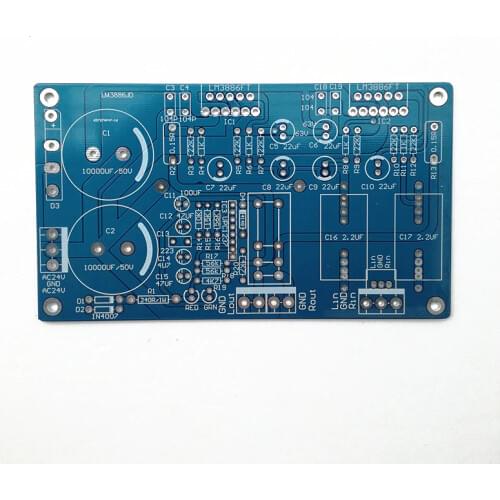 1 piece 68W*2 LM3886 power Amplifier Board PCB with Speaker Protection for Audiophile diy (only PCB No components )