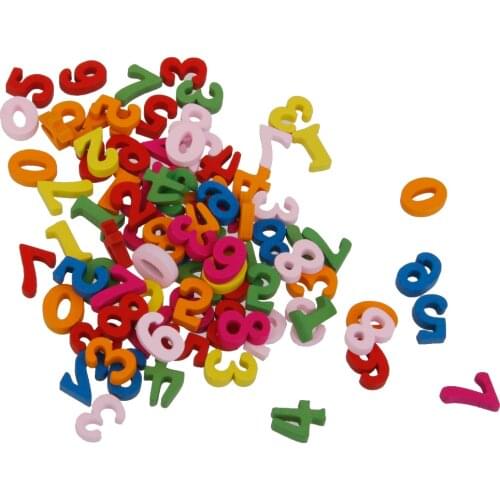 200pcs Small Wooden Buttons 0-9 Letters&A to Z Numbers Craft Pieces for Scrapbooking Card Sewing Craft DIY Mixed Color