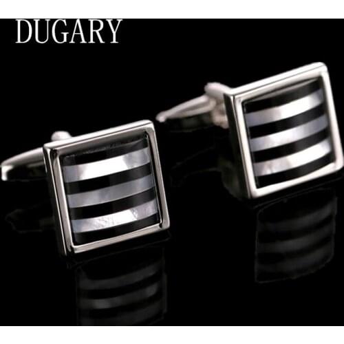 DUGARY Luxury shirt cufflinks for mens Brand cuff buttons cuff links gemelos Square crystal wedding abotoaduras Jewelry