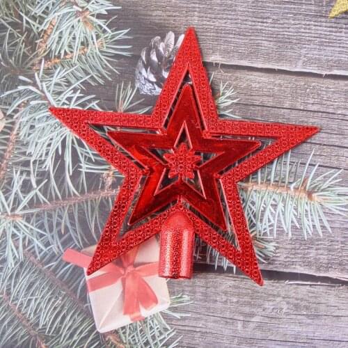 Christmas Decorations Christmas Tree Top Star Five-Pointed Star Pendant Ornament For Christmas Tree Topper Supplies