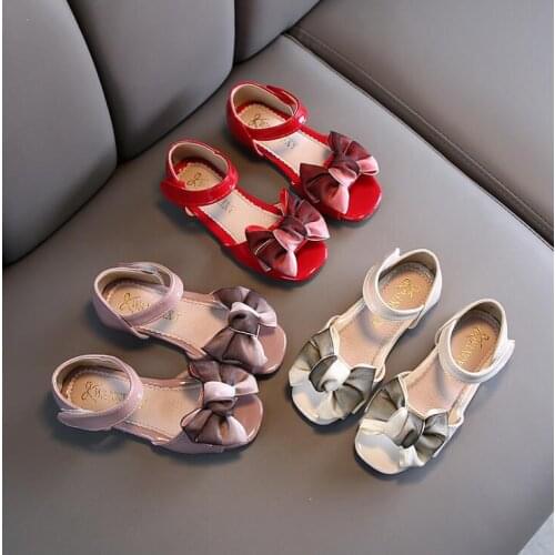 Sandals Girls Kids Baby Girl Summer Shoes Brand New Fashion Princess Soft Rubber Sole Childrens Beach Sandals Bow