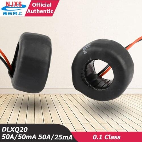NJXSE Coil Type Wrapped Current Transformer DLXQ20-50A/50mA 50A/25mA DLXQ26-100A/50mA 2000:1 Wire Output Current Sensor