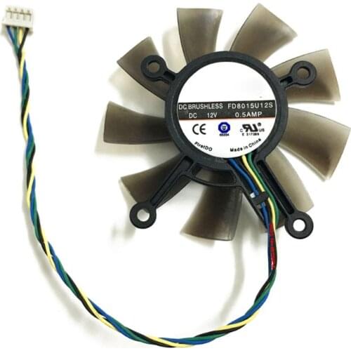 75MM FD8015U12S DC12V 0.5AMP 4PIN Cooler Fan For ASUS GTX 560 GTX550Ti HD7850 Graphics Video Card Cooling Fans