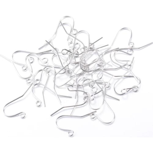 5000pcs Iron Earring Hooks Ear Wire jewellery making supplies , Nickel Free, Platinum,19x16mm, Hole: 2mm; Pin: 0.8mm F80