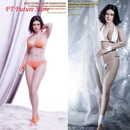 Newest Pichen 27.8CM 1/6 Super Flexible Micro Fat Pale/Suntan Skin Female Mid Bust Seamless Body S29A/S29B Model for 1:6 Head