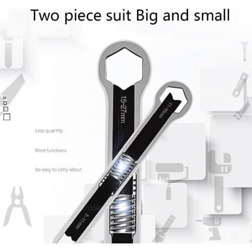 1 Pc Multifunction Adjustable Wrench Carbon Steel Double Head Spanner Universal Repair Hand Tools for Bicycle Car