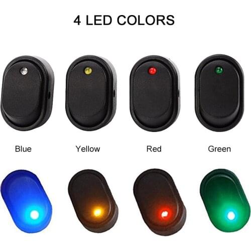 1Pcs LED Dot Light Rocker Switch 12V Car Auto Boat Marine ON/OFF Toggle SPST Switch with Green Indicator