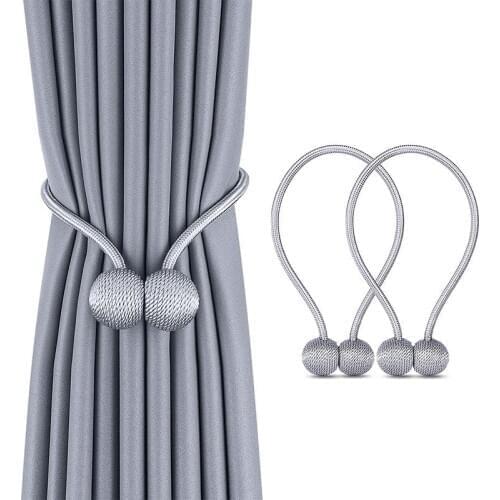 2pcs Magnetic Curtain Tieback Pearl Ball Curtain Tie Backs Holdback Buckle Clips Accessory Curtain Rods Accessoires